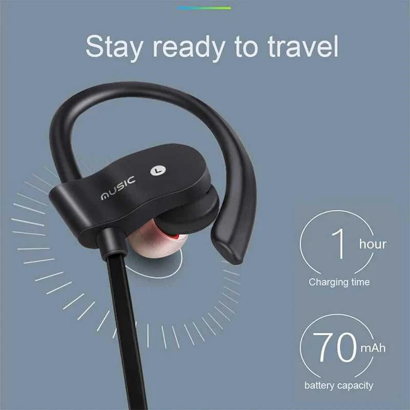 Wireless Headphones Earloop Ear Hook Earbuds Wireless Bluetooth Headset Handsfree Neckband With Mic Bluetooth Earphones The jack market .AU The jack market .AU Accessories Electronics $ 49 14:10#Black