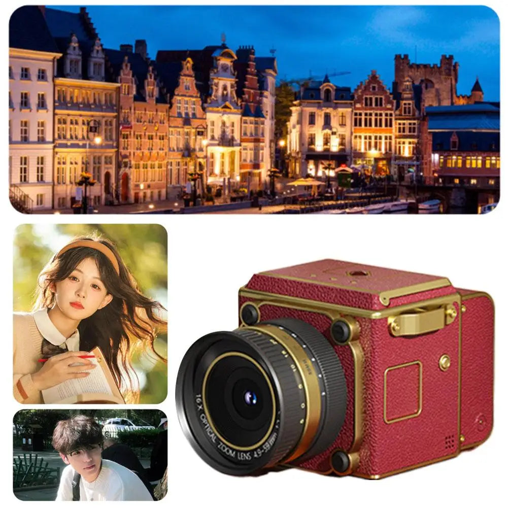 Portable Mini Camera Travel Photography Retro CCD Digital Camera Student Graduation Photo Zoom High-definition Digital Camera