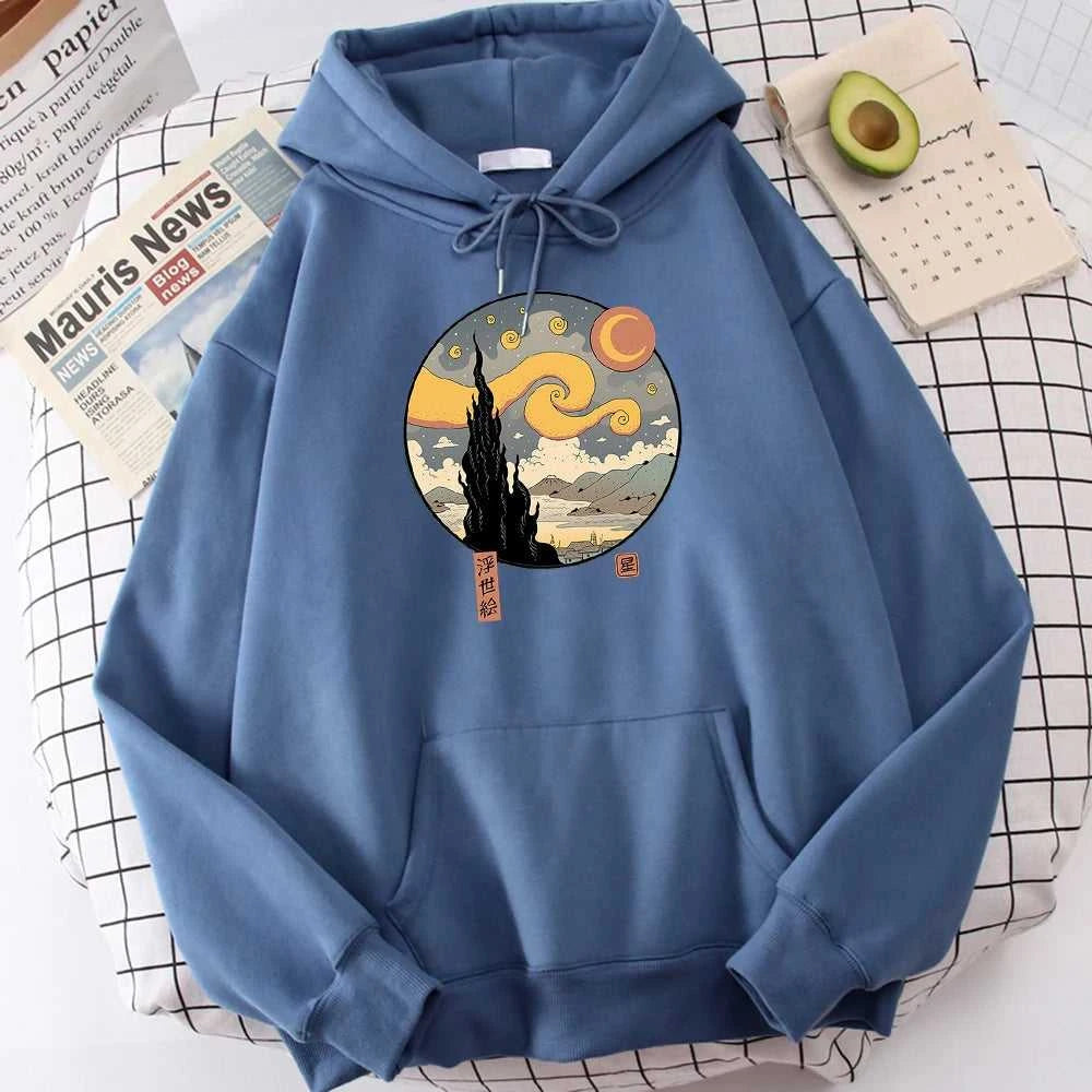 Starry Ukiyo-E Night Printing Hoodie Men Fashion Comfortable Hoody Autumn Fleece Sweatshirt Casual Warm Pullover Tops The jack market .AU The jack market .AU Men Fashion $ 37 14:771#Beige;5:4182