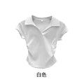 Cotton Summer Sexy Women's T Shirt Skinny Slim Basic Solid Crop Top Short Sleeve Polo TShirtCasual Top Tee for Women The jack market .AU The jack market .AU Woman Fashion $ 57 14:771#White;5:361385