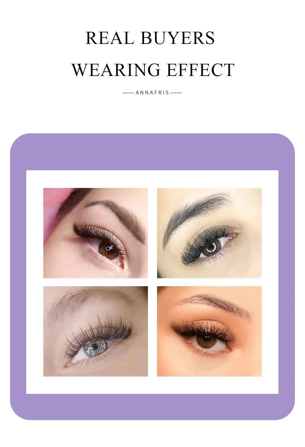 ANNAFRIS Premium Mink Eyelash Extensions - 5 Cases, 16 Rows, C/DD Curl for Stunning, Natural Volume