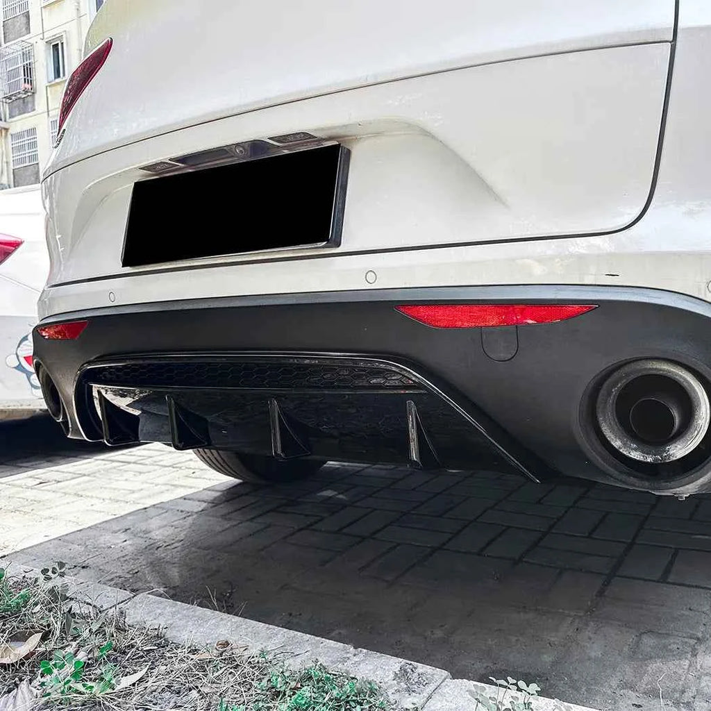 4 Fins Car Rear Bumper Lower Splitter Lip For Alfa Romeo Stelvio 2017-2024 Trim Spoiler Diffuser Guard Body Kits