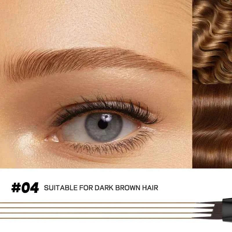 High Quality 24 Hour Four Forks Natural Water Resistant Liquid Eyebrow Pen Makeup Non-Blotting 4-Split Eyebrow Pencil Cosmetics