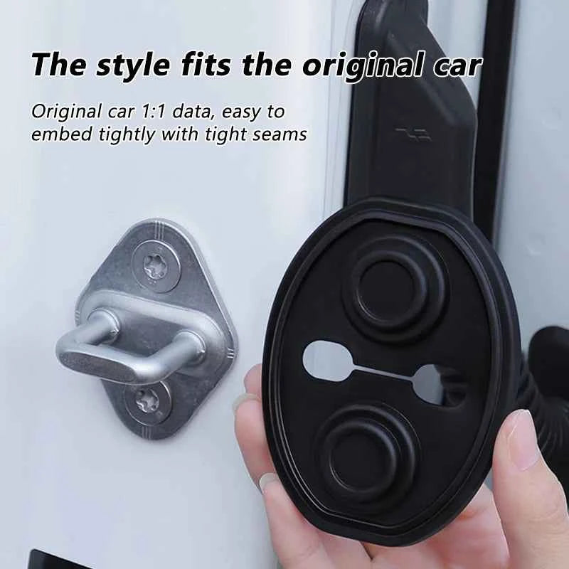 4Pcs Door Lock Buckle Cover for Car Door Buffer Cushion Anti-Scrtach Protection Cover Waterproof Door Shock Absorber