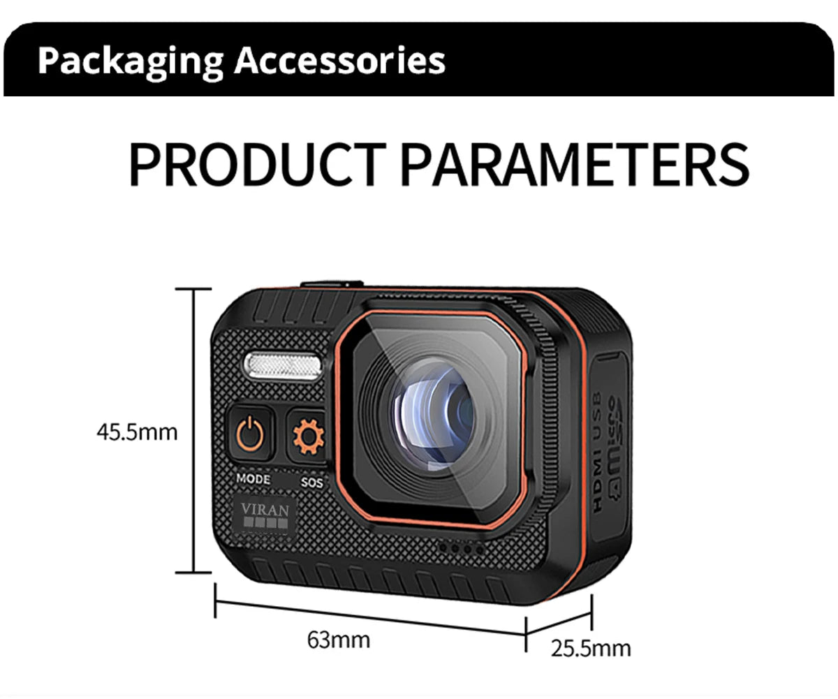 Action Camera 4K60FPS WiFi Anti-shake Action Camera With Remote Control Screen Waterproof Sport Camera drive recorder