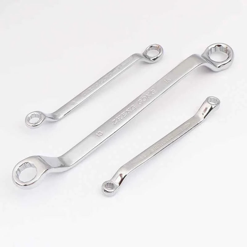 Multifunctional Double-ended Offset Ring Spanner - Heat Treated Hardened Box End Wrench for Auto Repair