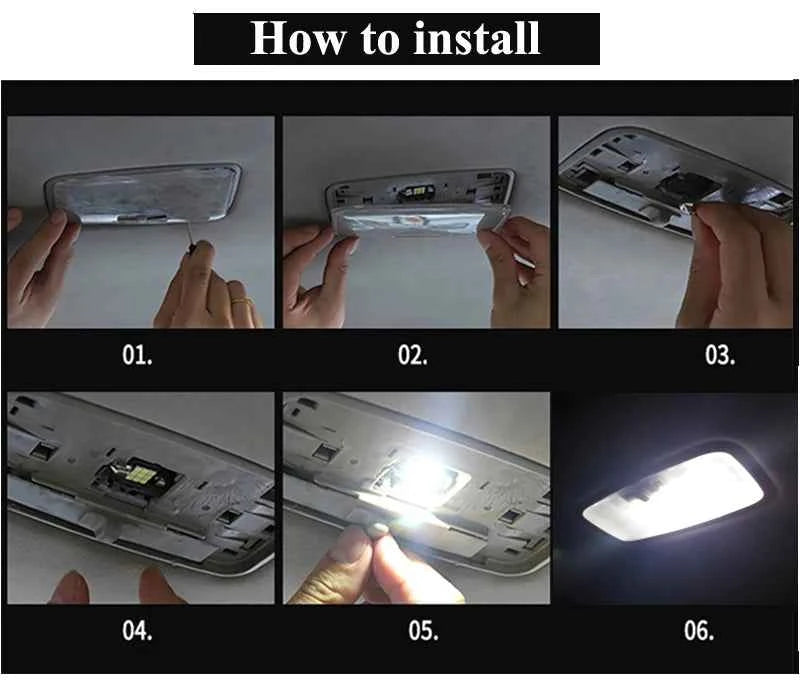 ZITWO 9Pcs Car Indoor Lamp For Honda Civic 8 MK8 8th Generation 2006 2007 2008 2009 2010 2011 LED Bulb Interior Plate Light Kit