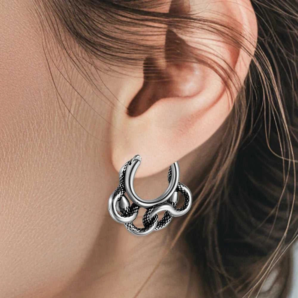 1PC Surgical Steel Retro Irregular Ear Stud Punk Style Cross Twine Snake Ear Cartilage Earrings Body Piercing Jewelry The jack market .AU The jack market .AU Jewellery & Chains $ 47 200000783:29#1PC;200001034:361187#Style 4