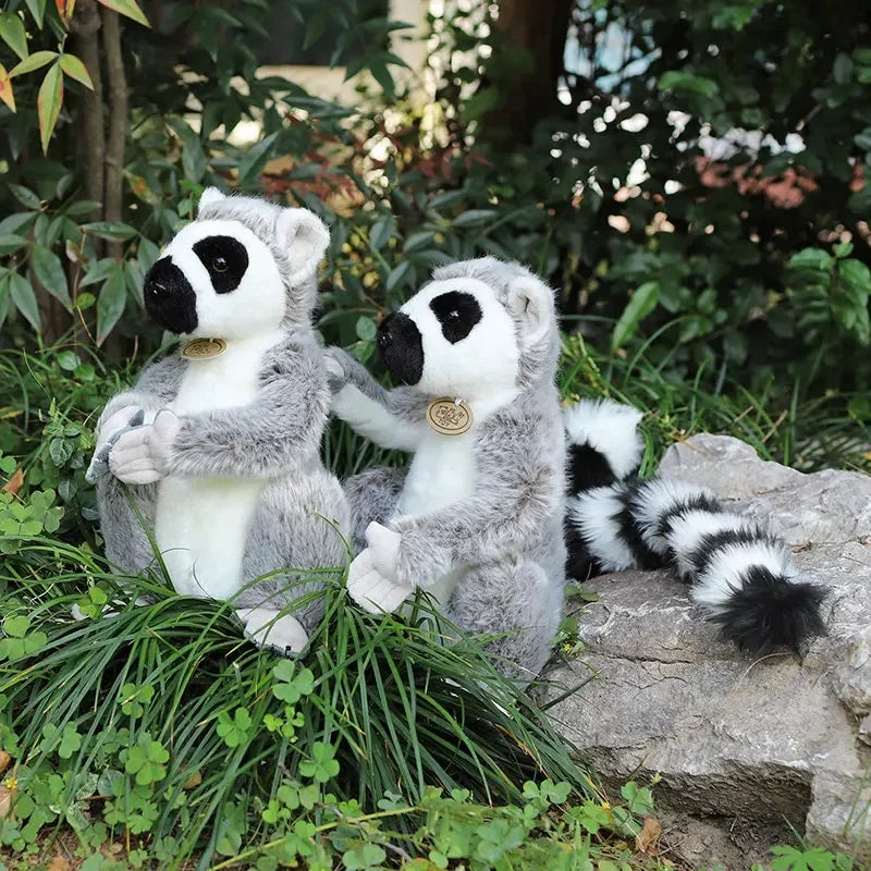 Simulation Lemur Plush Animal Monkey Toys Realistic Kawaii Stuffed Doll Room Decor Soft Pillow Children Boys Birthday Gifts