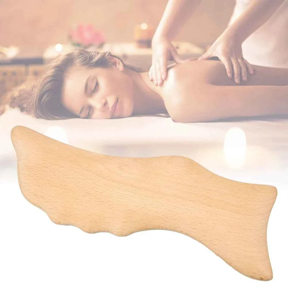 Wooden Whale Gua Sha Massage Tool - Beech Wood for Enhanced Body Circulation & Relaxation