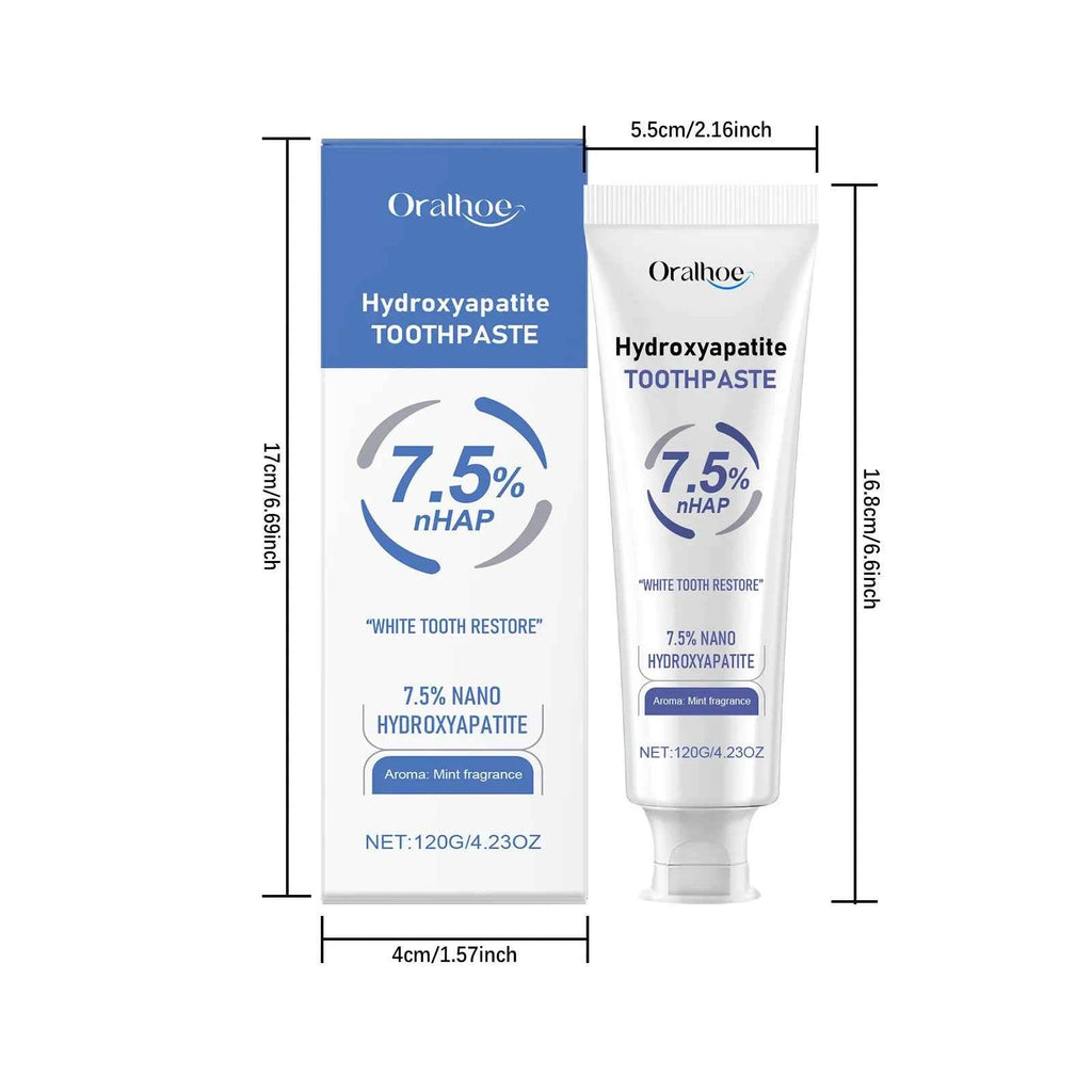 BrightSmile Hydroxyapatite Toothpaste - Mint Flavor, Breath Freshening, Stain Removal, Gum Repair, Teeth Whitening