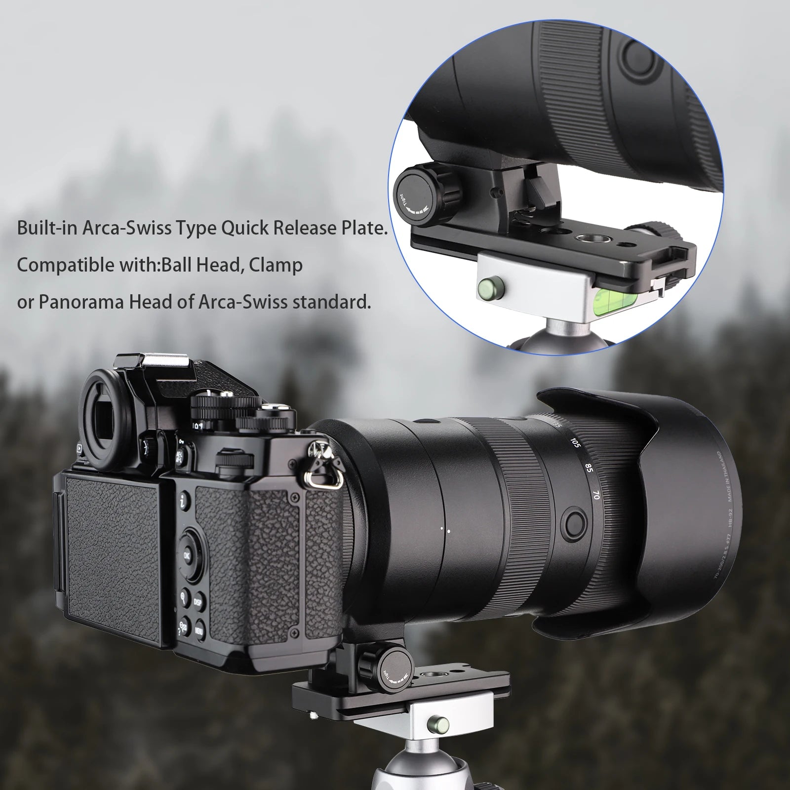 Haoge Lens Collar Replacement Foot Tripod Mount Ring for Nikon NIKKOR Z 400mm F4.5 VR S Lens built-in Arca Type Quick Release P