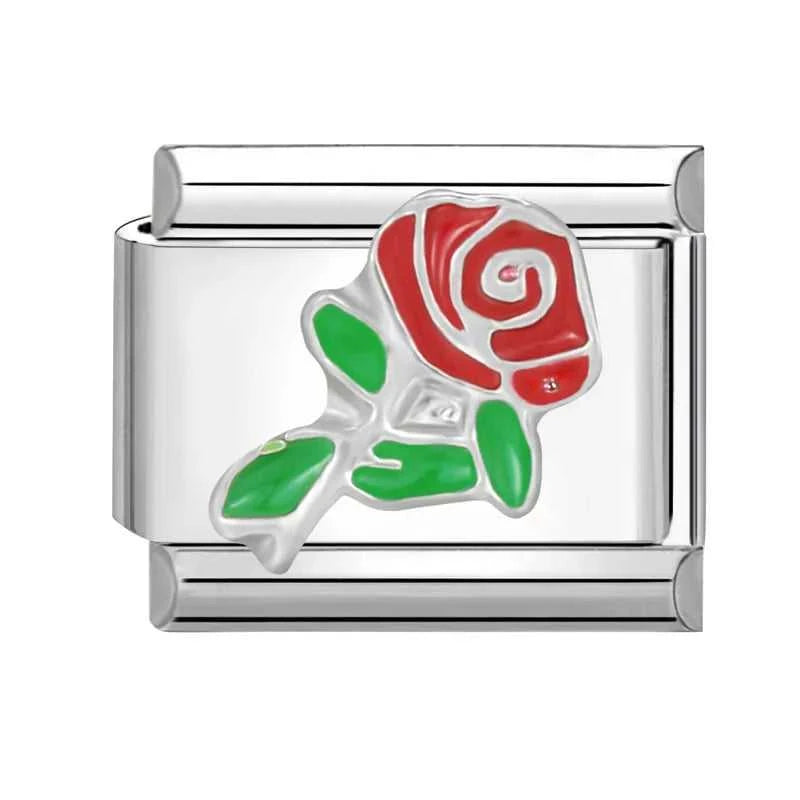 2024 Fashion Pretty Sweet Colour Rose Flower Charm Italian Links Fit 9mm Stainless Steel Bracelet Making DIY Jewelry The jack market .AU The jack market .AU Jewellery & Chains $ 51 200001033:361187#No.6