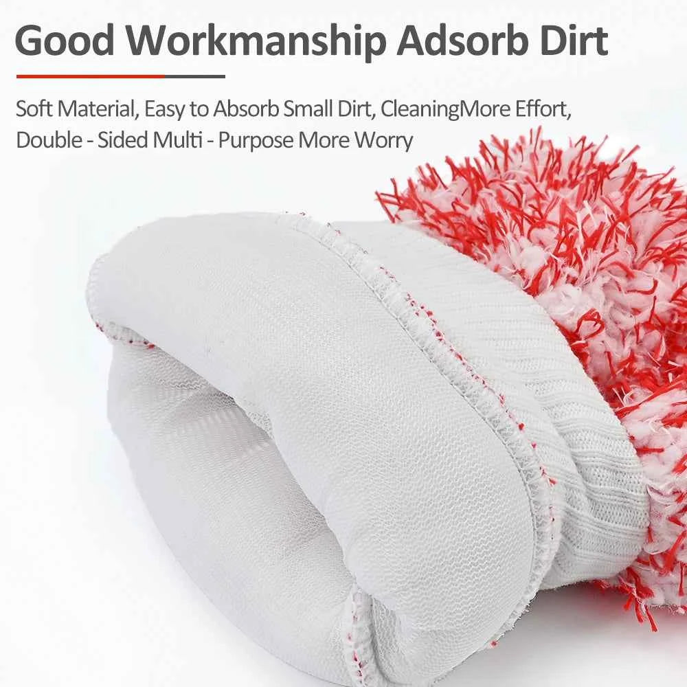 BEAR FORCE Double-Sided Fiber Cleaning Gloves, Soft Material with Elastic Cuffs, Multi-Purpose for Strong Dirt Absorption