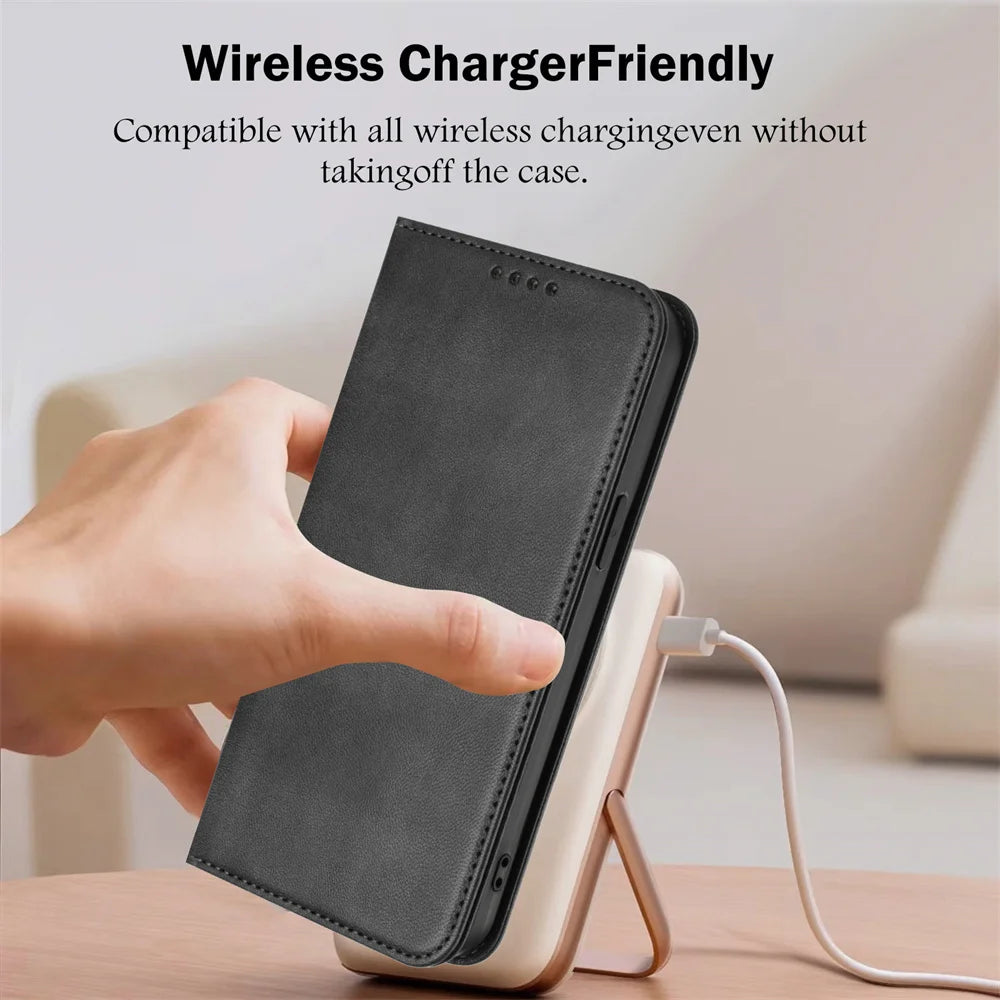 Luxury Leather Wallet Flip Case for Xiaomi Redmi 15/15C & Poco C85 - Magnetic Back Cover