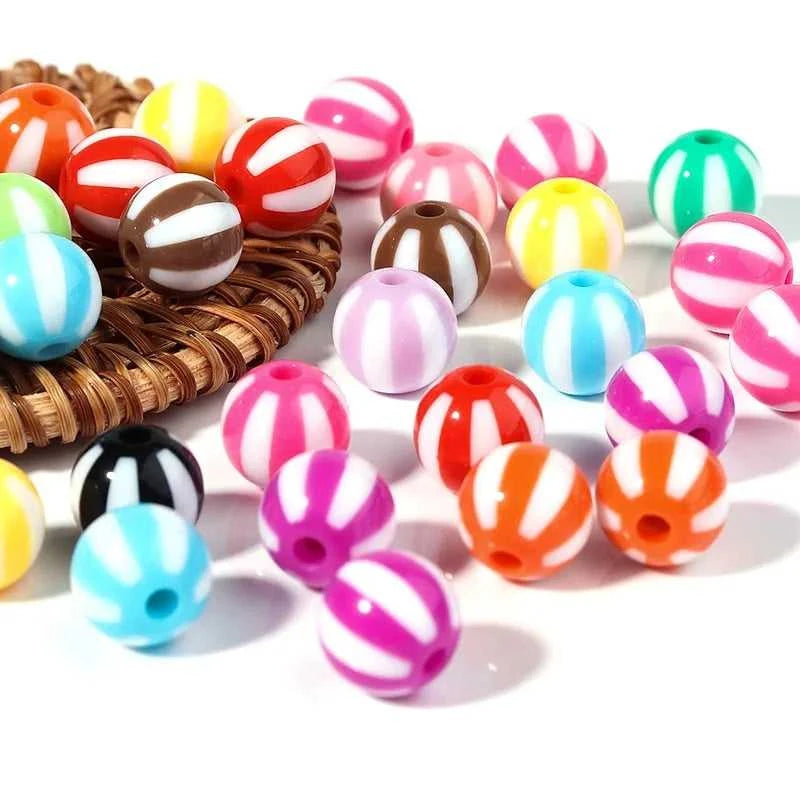 12-20mm Acrylic Large Hole Beads Colorful Stripes Round Loose Spacer Beads for Diy Bracelet Necklace Jewelry Accessories The jack market .AU The jack market .AU Jewellery & Chains $ 48 14:175#Rose Red;200000196:1071#20mm Hole 3mm 10Pcs