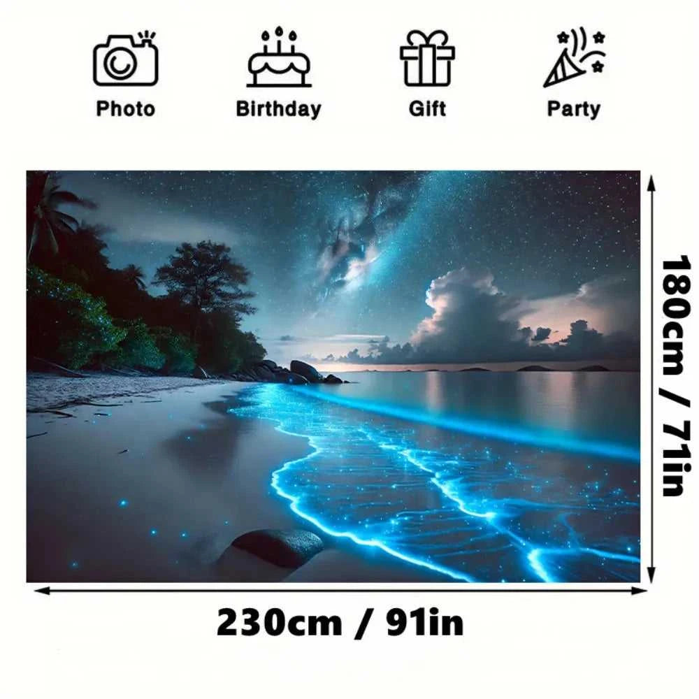 VIKAMA Fluorescent Beach Night Scene, Aesthetic Tapestry, Multi-Purpose Holiday Decor, Bedroom, Office, Living Room Home Decor The jack market .AU The jack market .AU Home $ 46 14:200004889#BU-1;5:200844600#180x235cm(5.9X7.7FT