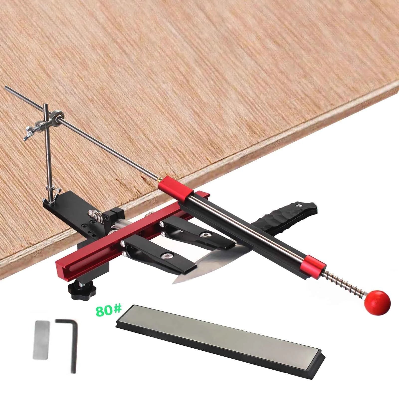 Professional Knife Sharpener with 80# Whetstones, 360° Rotation Flip Design Fixed-Angle For Kitchen Chef Knife Sharpening Kit