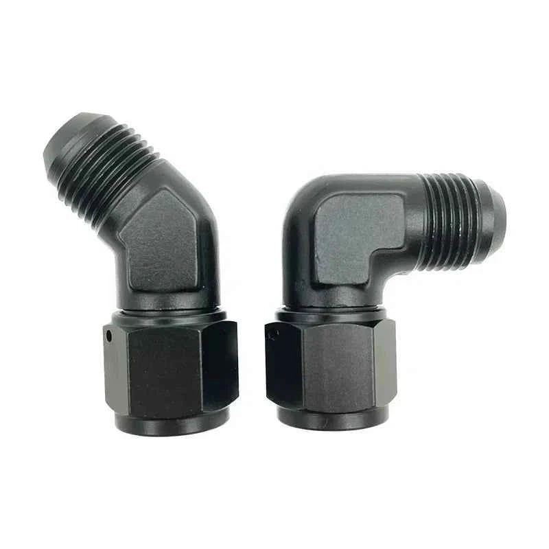Fuel Oil Transfer Adapters AN4 AN6 AN8 AN10 AN12 Swivel Coupler Union 45 or 90 Degree Male To Female Brass Fitting