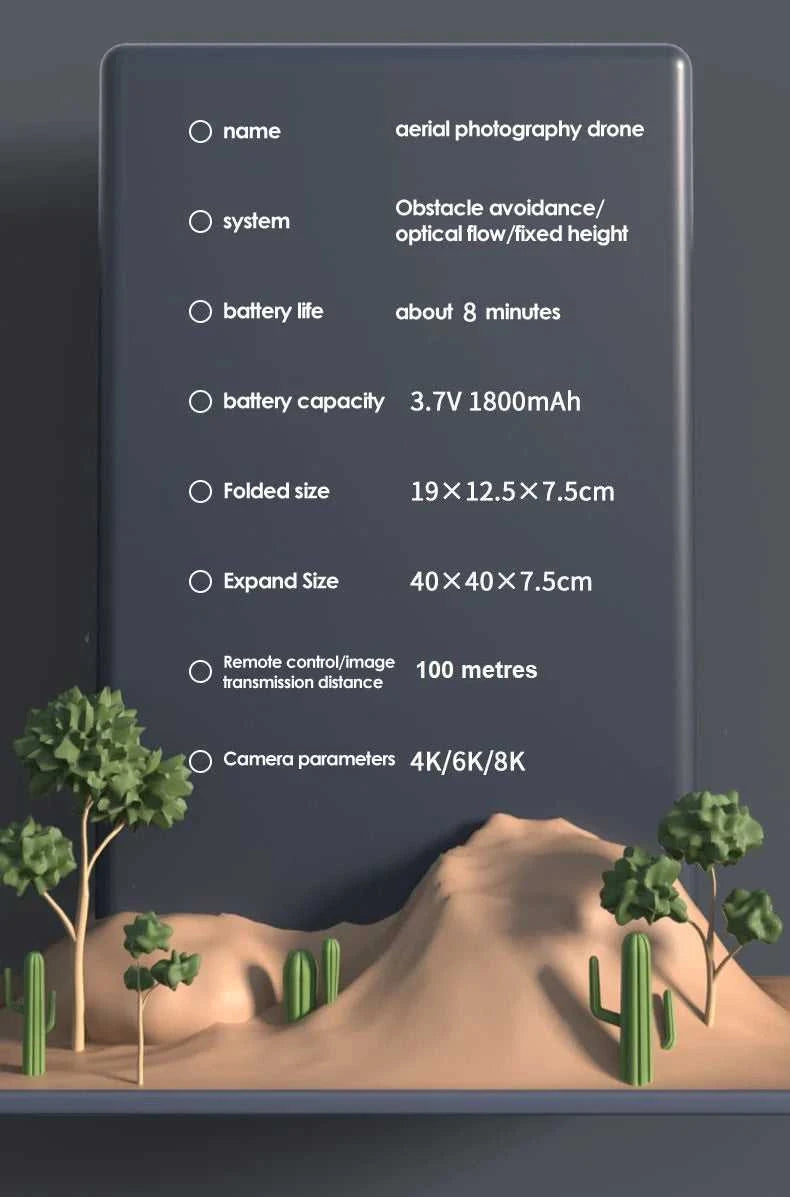 Drone 8K Professional Drones 4K HD Aerial Photography Obstacle Avoidance Quadcopter Helicopter RC Distance 3000M The jack market .AU The jack market .AU Drones $ 84 14:350852#Black Avoid Dual 8K
