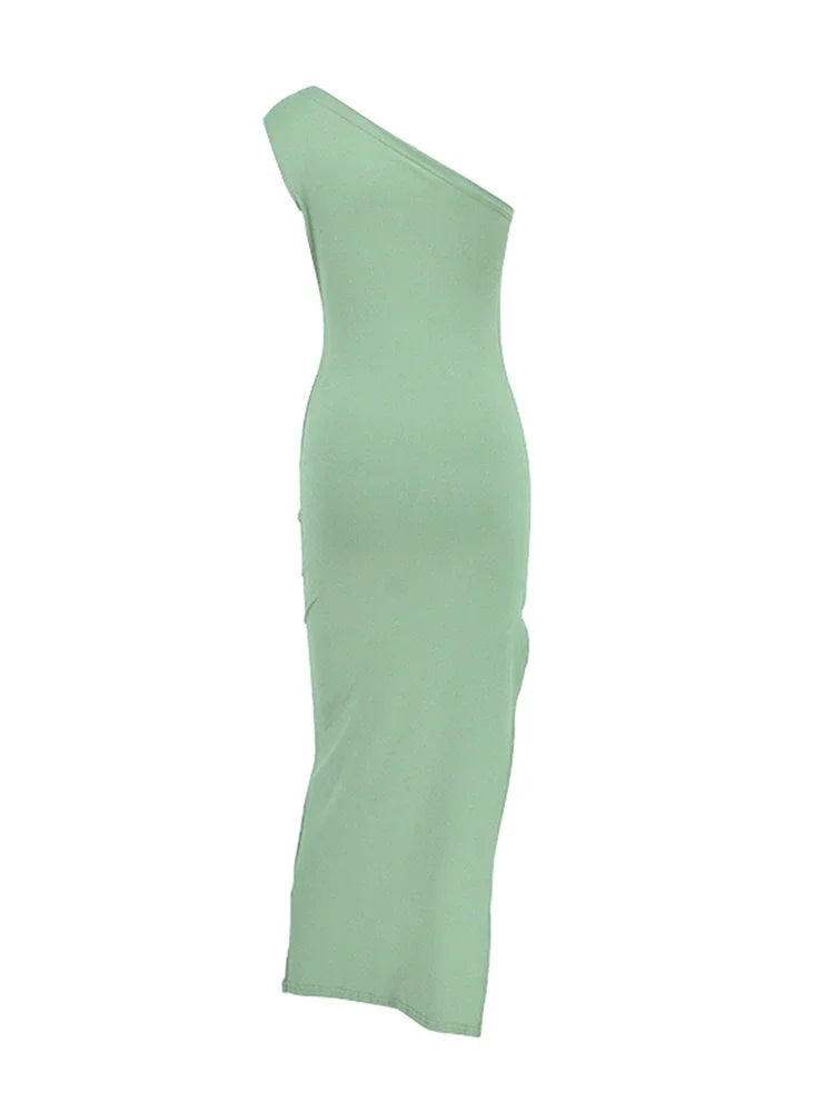 Women's Off-Shoulder Backless Maxi Dress – Slim Fit Club Party Dress