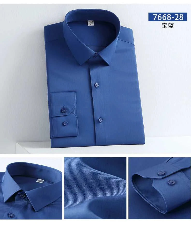 New Spring and Autumn Social Dress Ice Silk Long Sleeve Men's Shirt Business No Iron Casual Fit Pure White High Quality The jack market .AU The jack market .AU Men Fashion $ 41 14:771#21;5:100013888