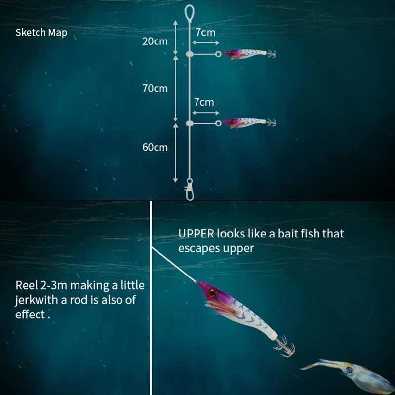 Luminous Colorful Floating Fishing Bait Squid Jig Artificial Fishing Lure Squid Hook Wood Shrimp Fishing Bait Octopus Cuttlefish The jack market .AU The jack market .AU Fishing Gear $ 23 14:200006151#F