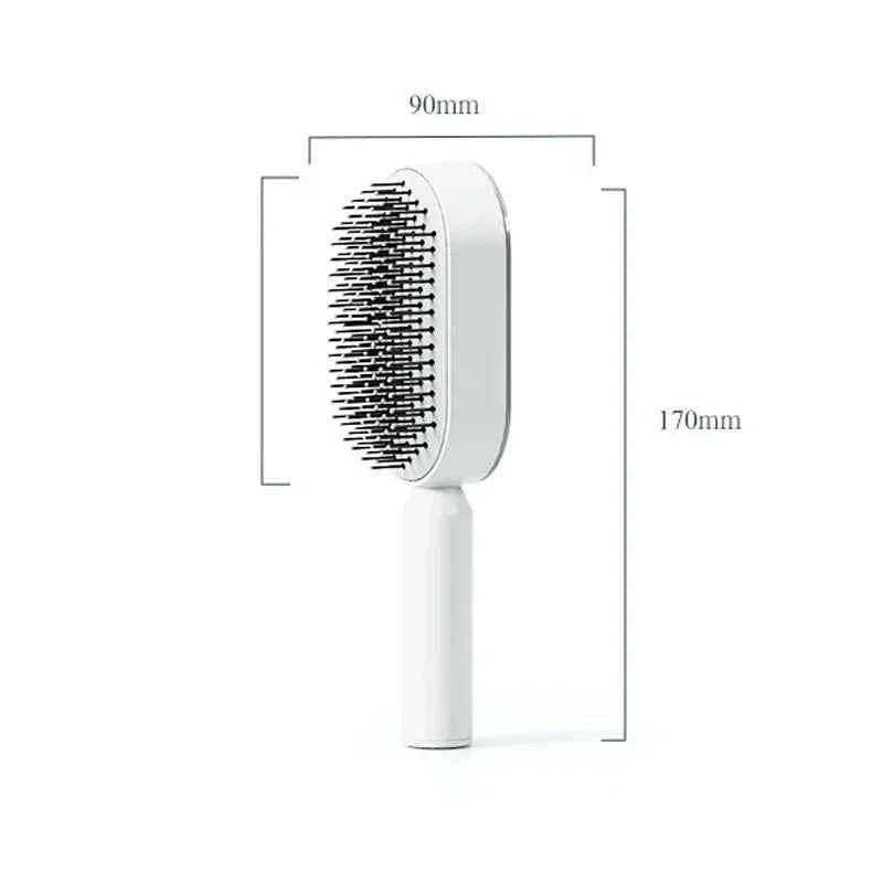 Self-Cleaning Hair Brush for Women | One-Key Airbag Massage & Anti-Static Comb | Effortless Hair Care