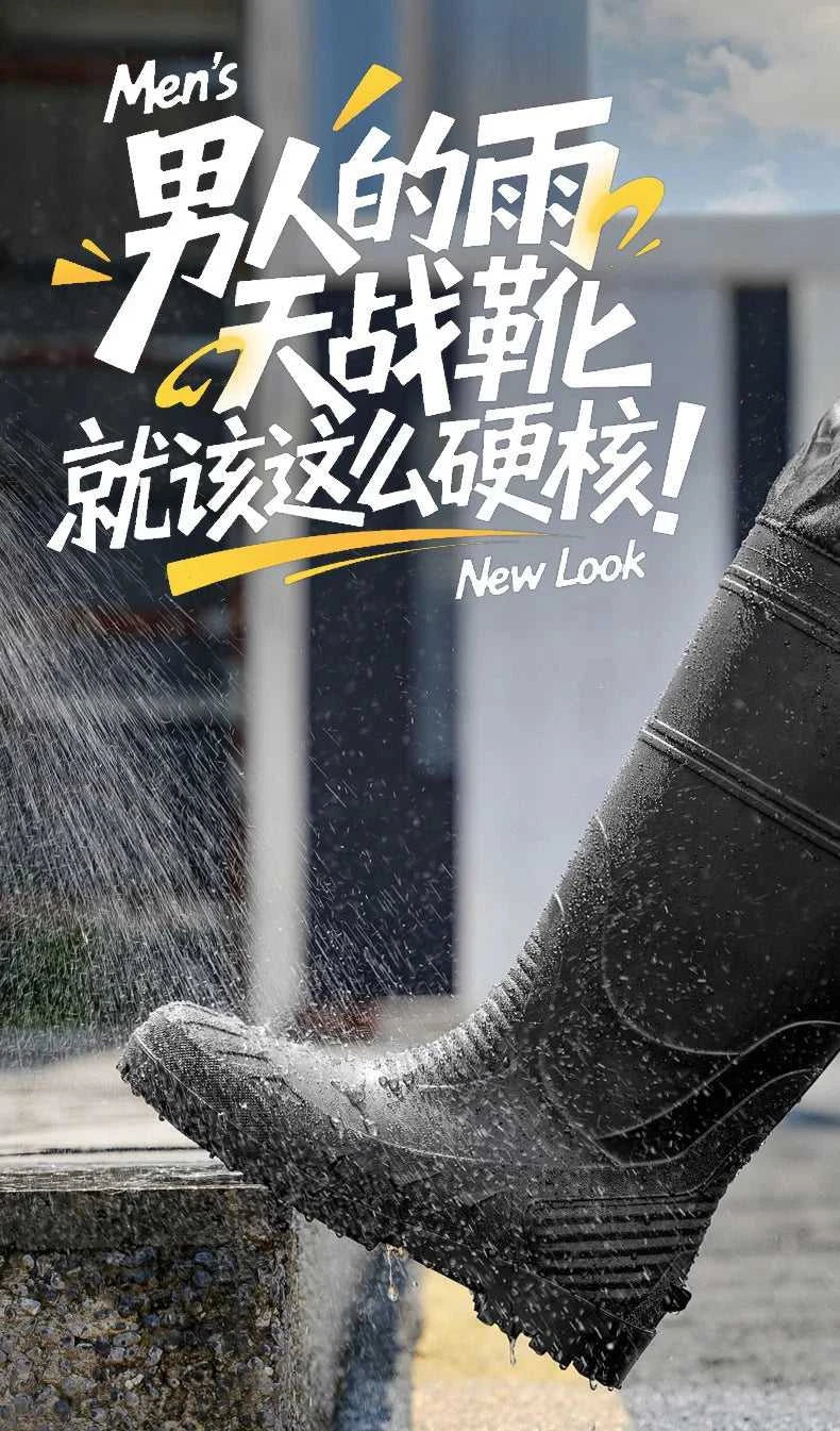 Black High-Top Men's Rain Boots, Adjustable Drawstring Long Boots, Wear-Resistant, Non-Slip, Outdoor Fishing Waterproof Boots, Farm Work Rain Boots, Pvc Water Boots The jack market .AU The jack market .AU Step Up Your Style: Trendy Shoes for Every Occasion! $ 71 14:193;200000124:200000364