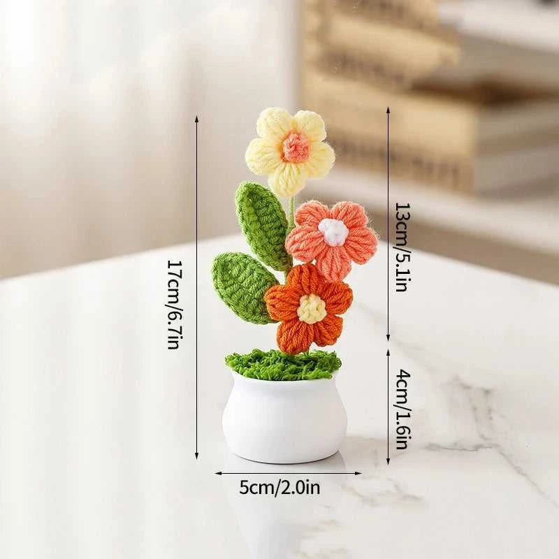 Sunflower Crochet Flower Artificial Hand Woven Flowers Finished Girasol Crochet Plants Wedding Guest Gifts Desktop Decoration The jack market .AU The jack market .AU $ 23 14:200013901#S27