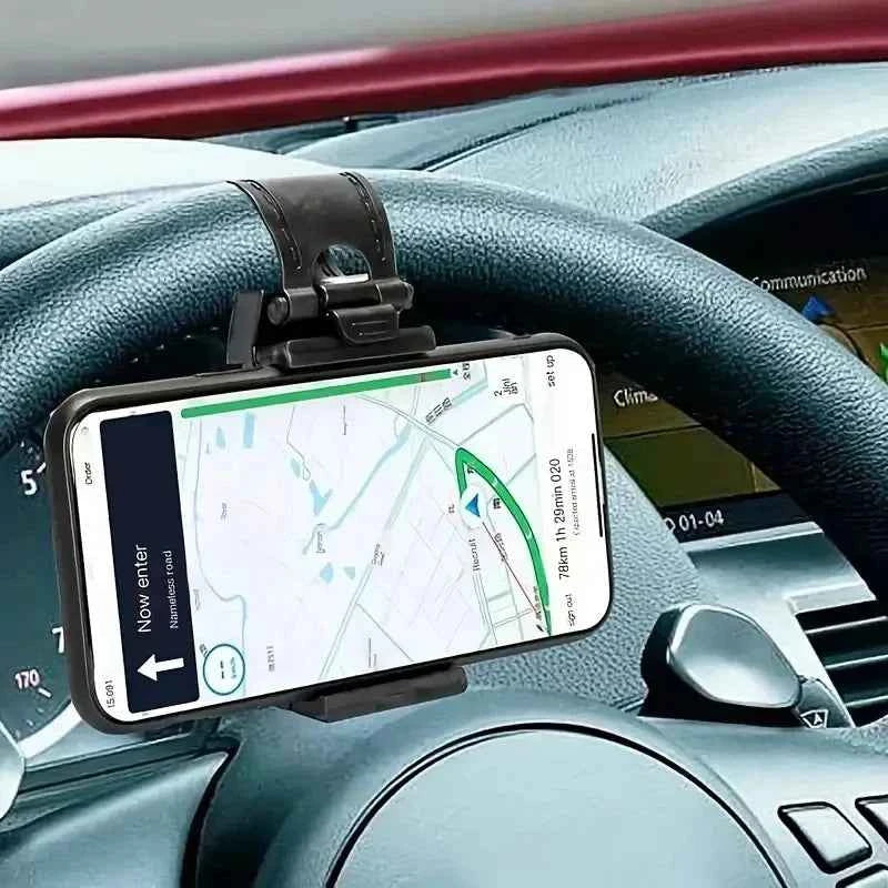 Universal Car Steering Wheel Phone Holder Hook Mount Navigation Mobile Phone Bracket Support in Car for iPhone Xiaomi Samsung