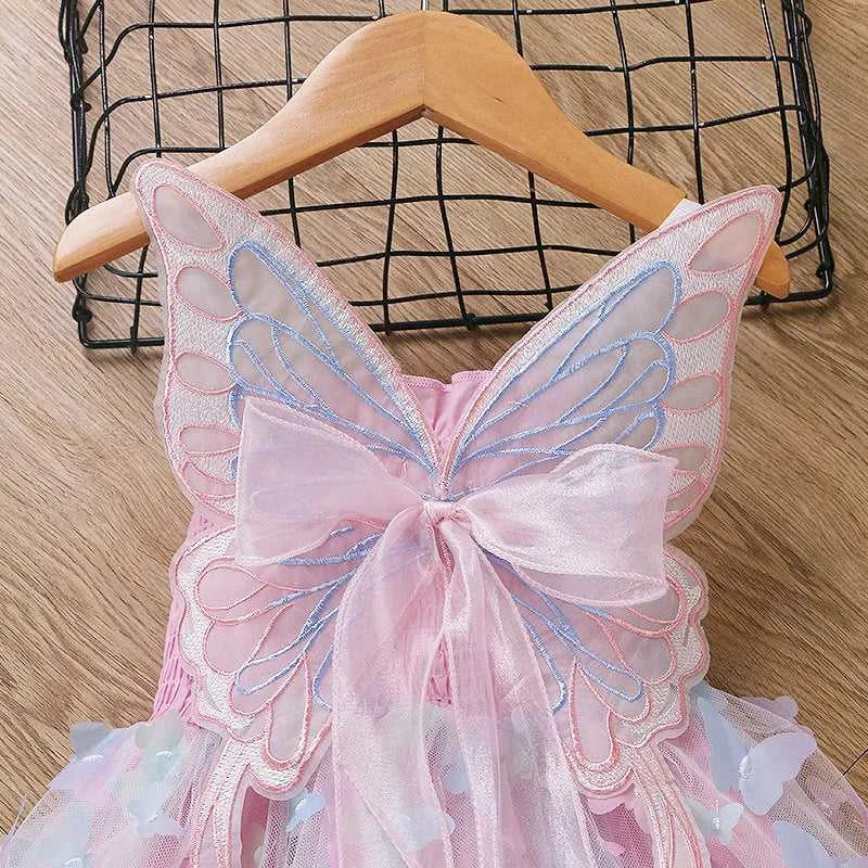 Girls Summer Elegant Dress With Large 3D Butterfly Wings Gauze Princess Dress Bow Kids Sleeveless Birthday Party Evening Dresses The jack market .AU The jack market .AU Mum & Kids: Essential Products for Every Family $ 46 14:496#dress Led lights;200000463:200004192#8T