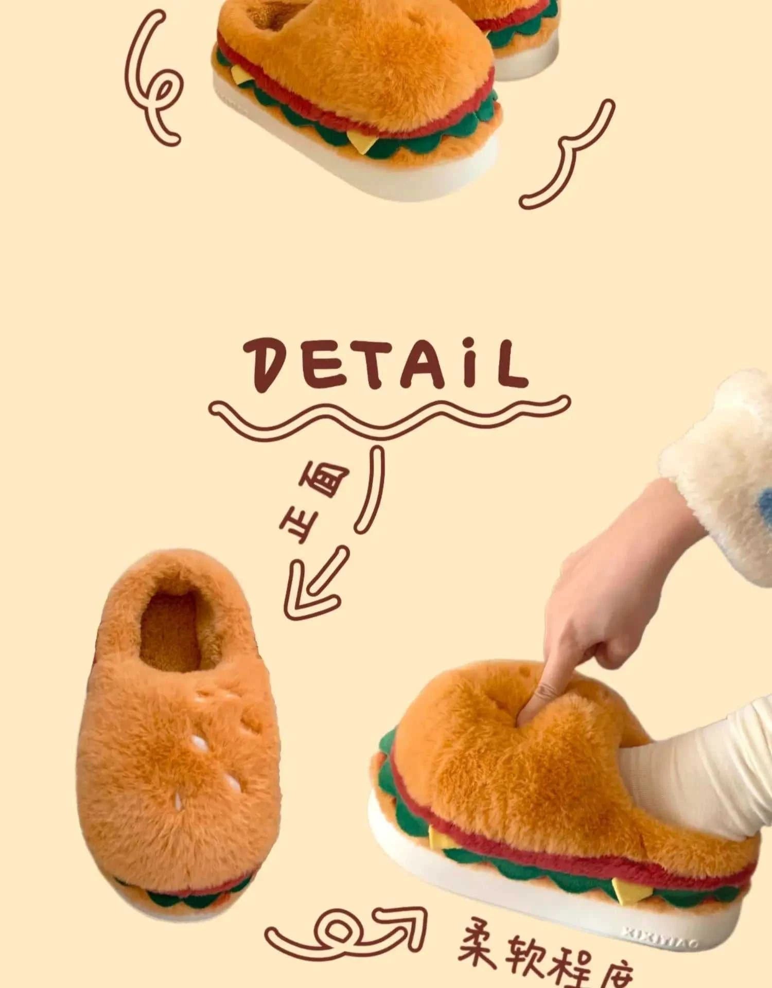 Funny Cute Hamburger Home Slippers Shoes For Men And Women Indoor Household Slippers Warm And Non Slip Winter Fun Couple Cotton The jack market .AU The jack market .AU Step Up Your Style: Trendy Shoes for Every Occasion! $ 75 14:366#Package Cute Burger;200000124:201446565