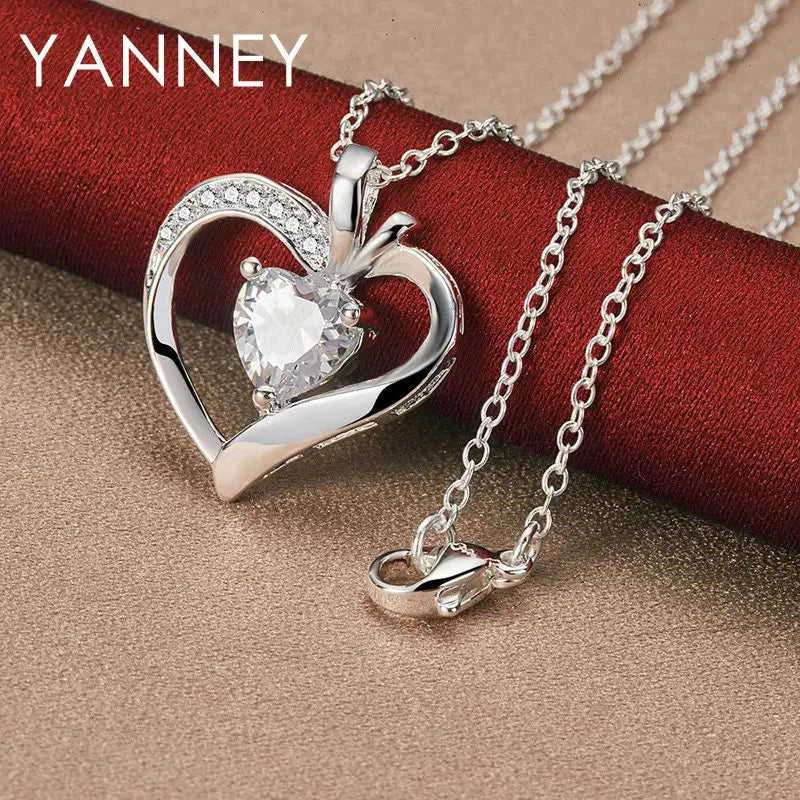 New 925 Sterling Silver 16-30 Inches Luxury AAA Zircon Heart Necklace For Women Fashion Wedding Party Gift Jewelry Charm The jack market .AU The jack market .AU Jewellery & Chains $ 48 200000226:193#Link Chain;200000639:883