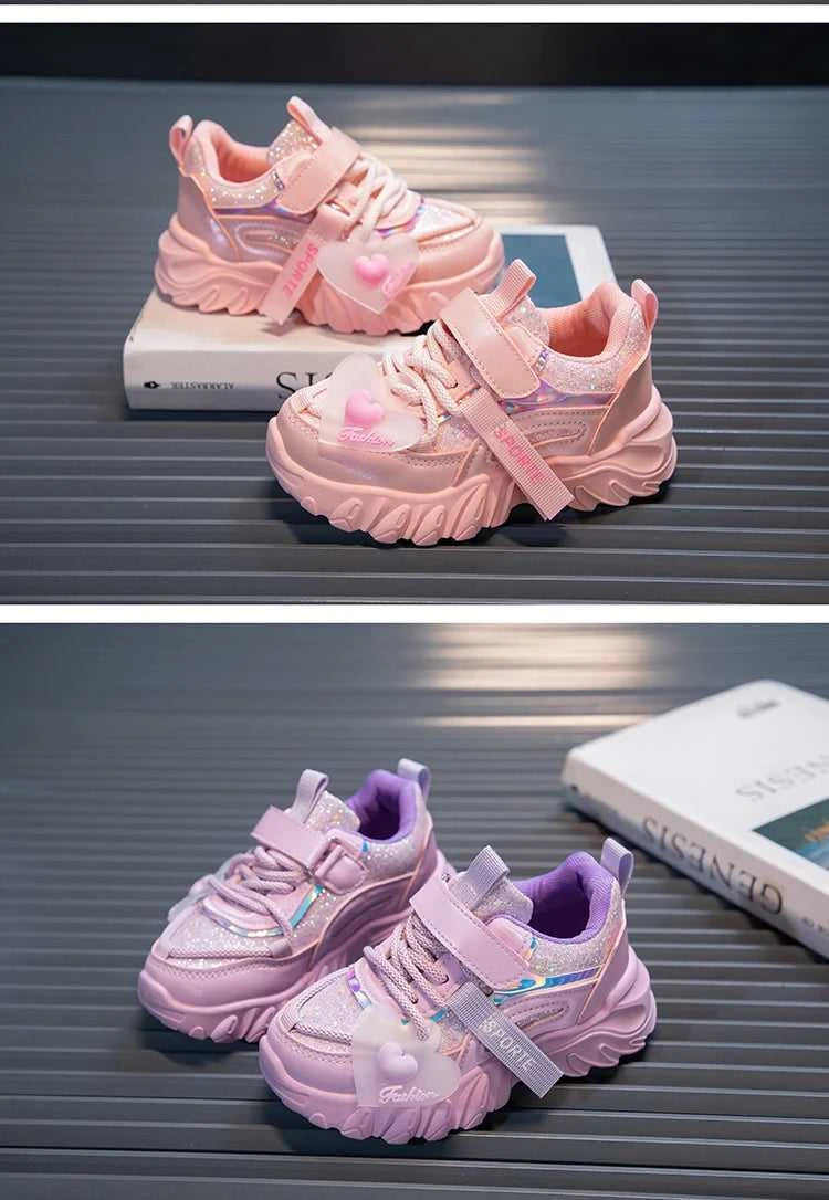 Girls Sports Shoes Kids Running Sneakers for School Fashion Cute Shiny Non-slip Children's Casual Shoes with Heart Spring Autumn The jack market .AU The jack market .AU Mum & Kids: Essential Products for Every Family $ 48 14:496;200000124:100010441
