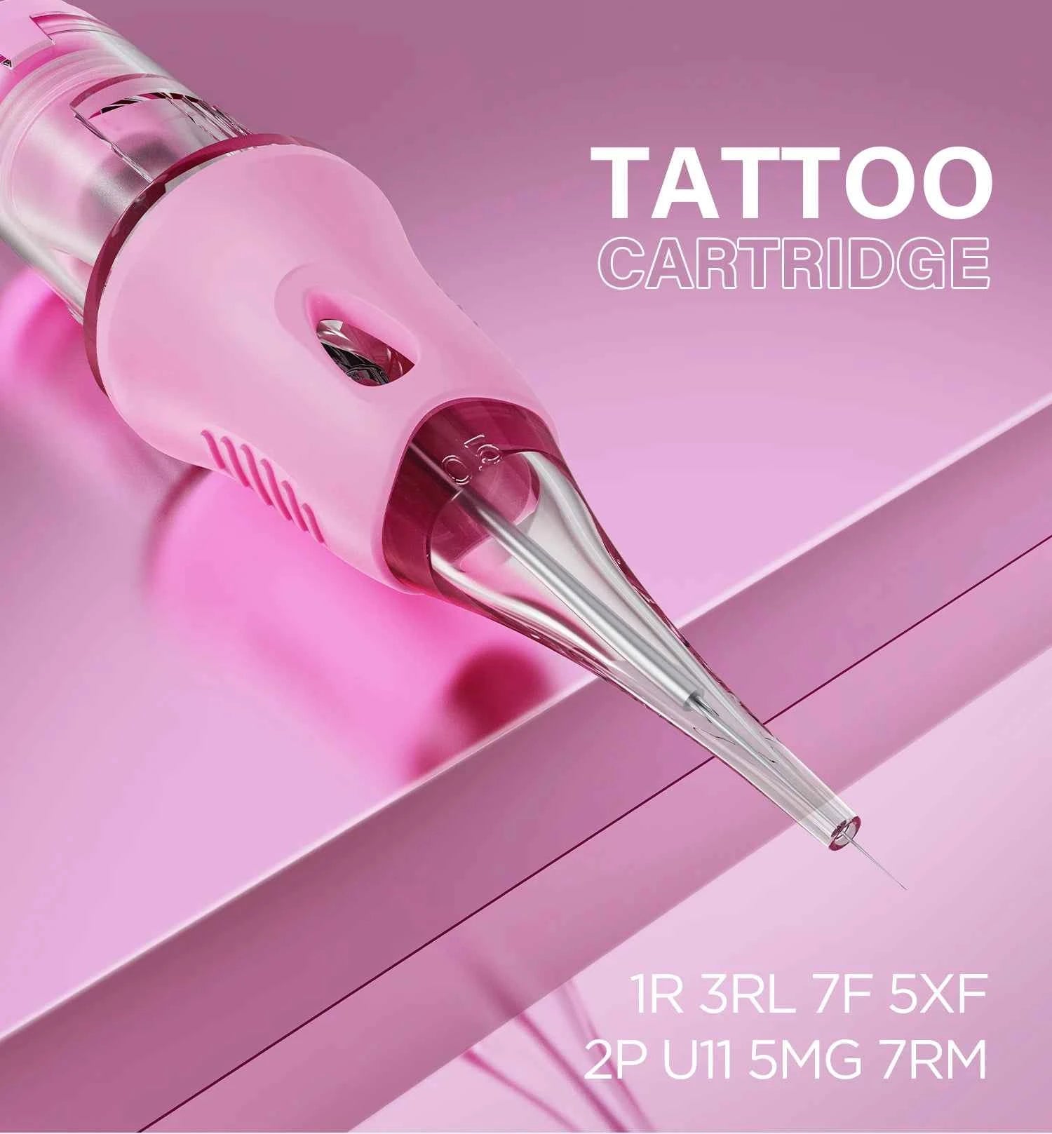10pcs PMU Universal Disposable Tattoo Needle Cartridges round Liner Sterilized Safety Needle 0.18/0.25/0.30mm for Tattoo Artists
