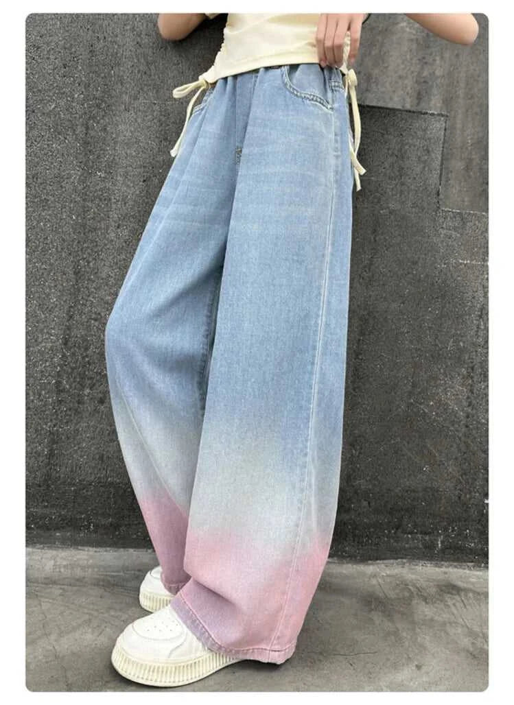 2024 Big Teens Girl Tencel Wide-Leg Jeans Kids Girls Gradient Color Pants Children Outwear Long Trousers Girl Clothing 4-12Years The jack market .AU The jack market .AU Mum & Kids: Essential Products for Every Family $ 48 14:771#model 1;200000463:200004207#150CM