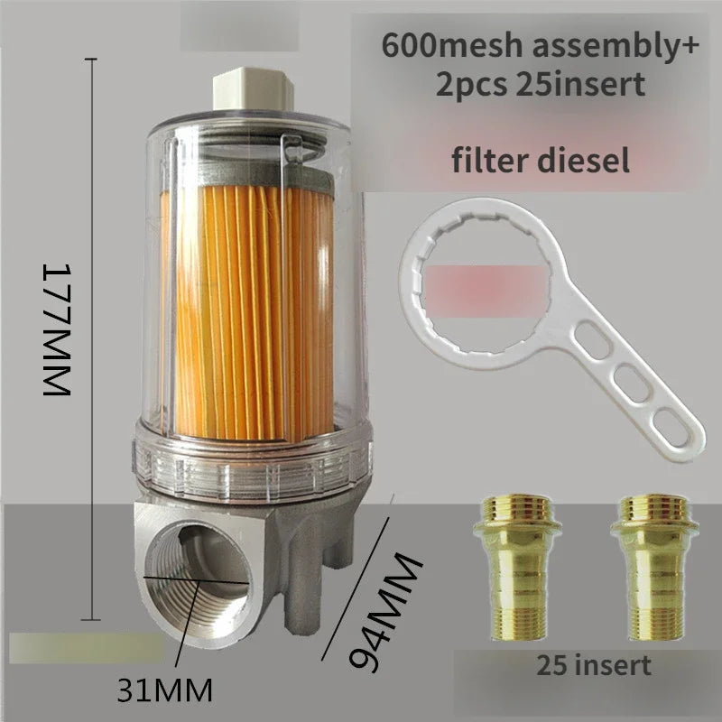 Vehicle fuel pump diesel dispenser transparent impurity filter assembly oil refueling machine filtration accessories