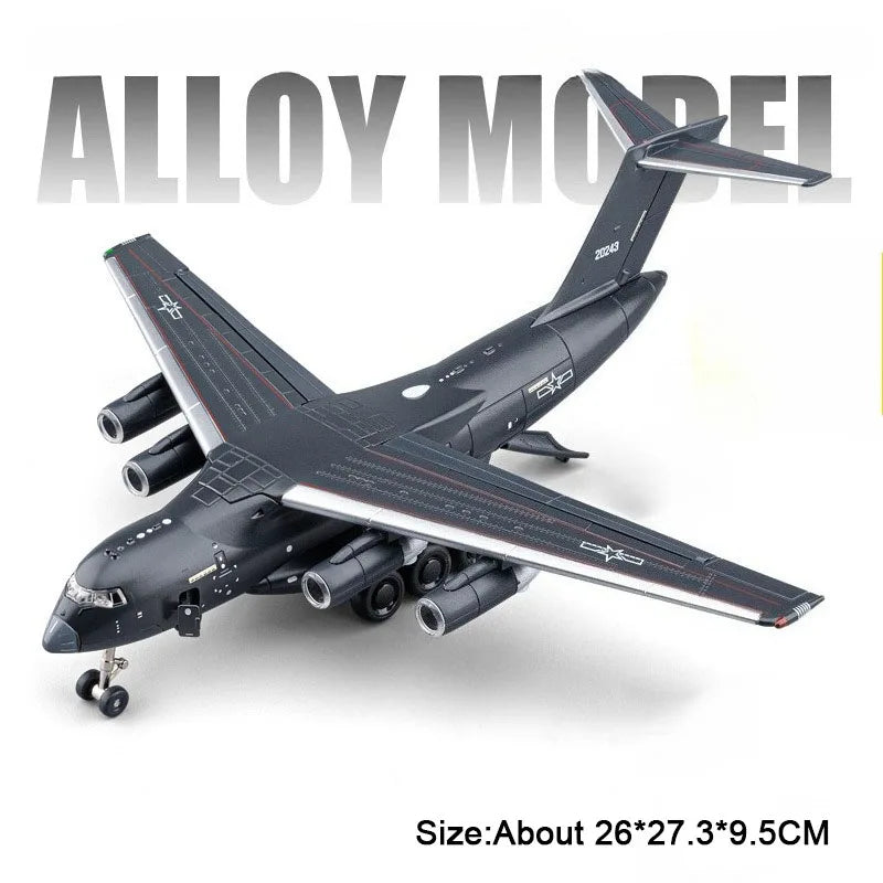 1:180 Y-20 Military Transport Plane Diecast Model – Pull Back with Sound & Light