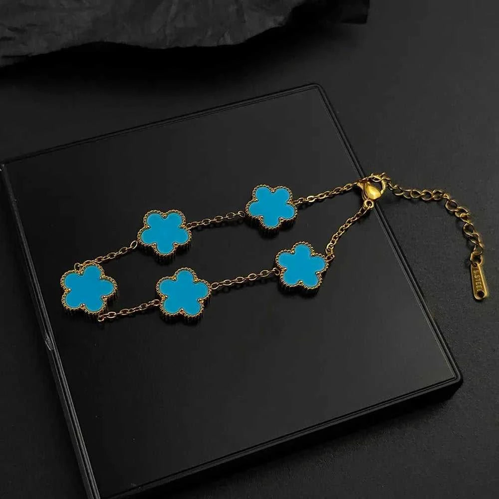 Hot Sale Stainless Steel Plum Blossom Gold Plated Bracelet High Quality Five Leaf Flower Jewelry Simple for Woman Gift Clover The jack market .AU The jack market .AU Jewellery & Chains $ 47 200000639:1438;200001034:6145#red2