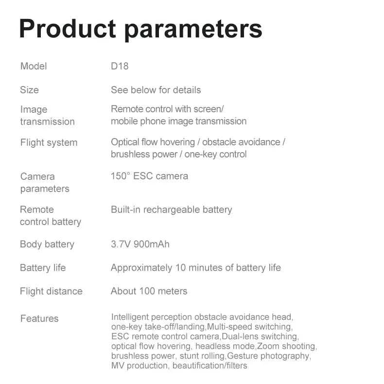 Lenovo D18 Drone 8K Aerial HD Dual-Camera Intelligent Obstacle Avoidance Brushless Power 5G WIFI Screen Remote Control GPS Drone The jack market .AU The jack market .AU Drones $ 97 14:175#Black-8K HD-VR
