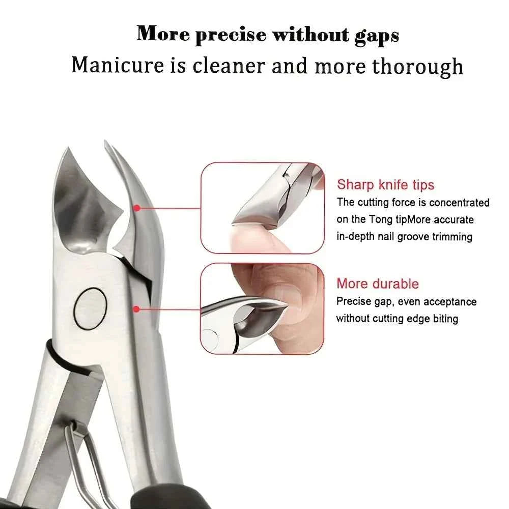 ElderCare Nail Clipper Set - 4pcs Extra Large Nail & Toe Clippers with Wide Mouth for Easy Use by Seniors