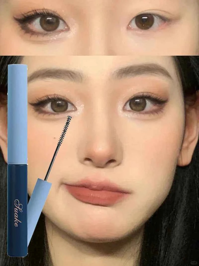 Ultra-fine Mascara Curl Thick Lengthening Eyelash Mascara Waterproof Non-smudge Brown Natural Curling Fine Brush Mascara Makeup