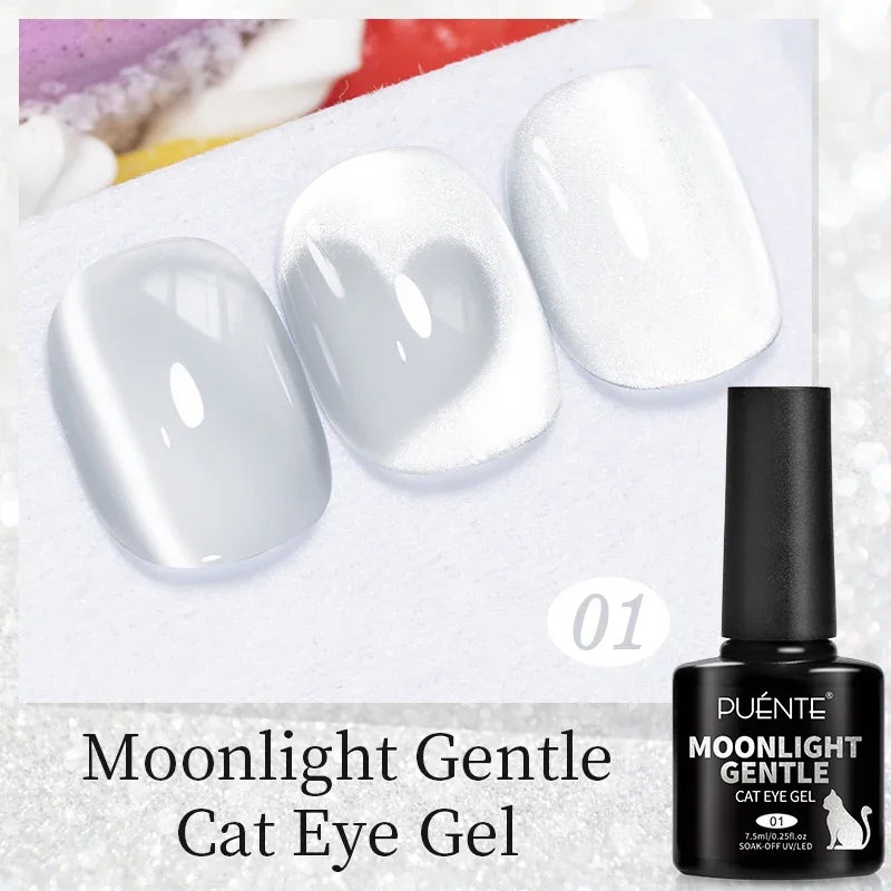 PUENTE Cat Eye Magnetic Gel Nail Polish - Vibrant Starry Galaxy Effect, Soak Off UV, 7.5ML