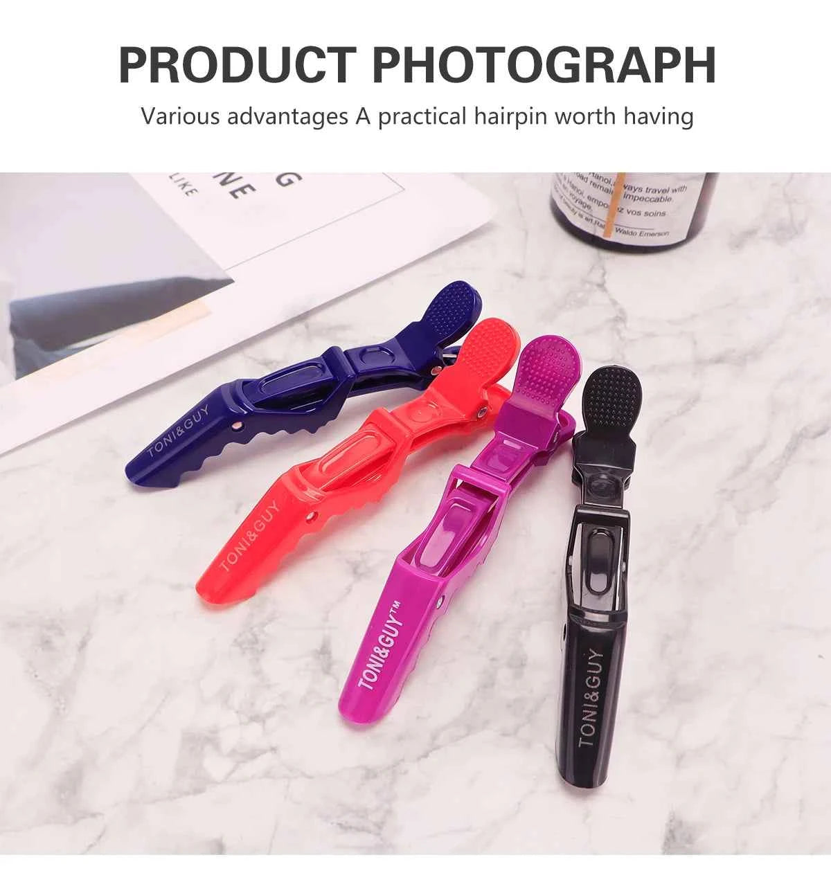Stylish Hair Clips Set - 6 Durable Alligator Claws for Professional Styling & Salon Use