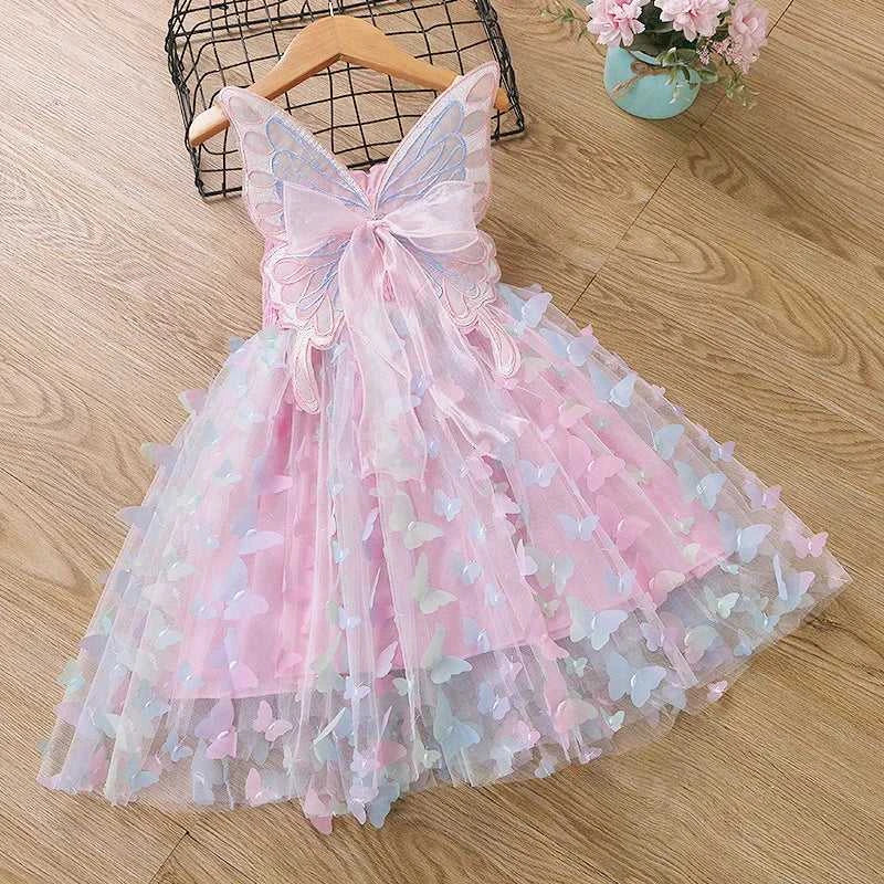 Girls Summer Elegant Dress With Large 3D Butterfly Wings Gauze Princess Dress Bow Kids Sleeveless Birthday Party Evening Dresses The jack market .AU The jack market .AU Mum & Kids: Essential Products for Every Family $ 46 14:496#dress Led lights;200000463:200004192#8T