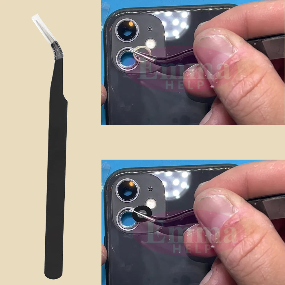 Sapphire Camera Lens Glass for iPhone 15/14/13/12/11 Pro Max Plus Mini - Complete Repair Kit with Adhesive