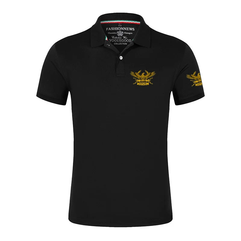 2024 New SPQR Roman Gladiator Imperial Golden Eagle Printed Summer Casual Polo Shirts Men Summer Short Sleeves T-shirts Tops