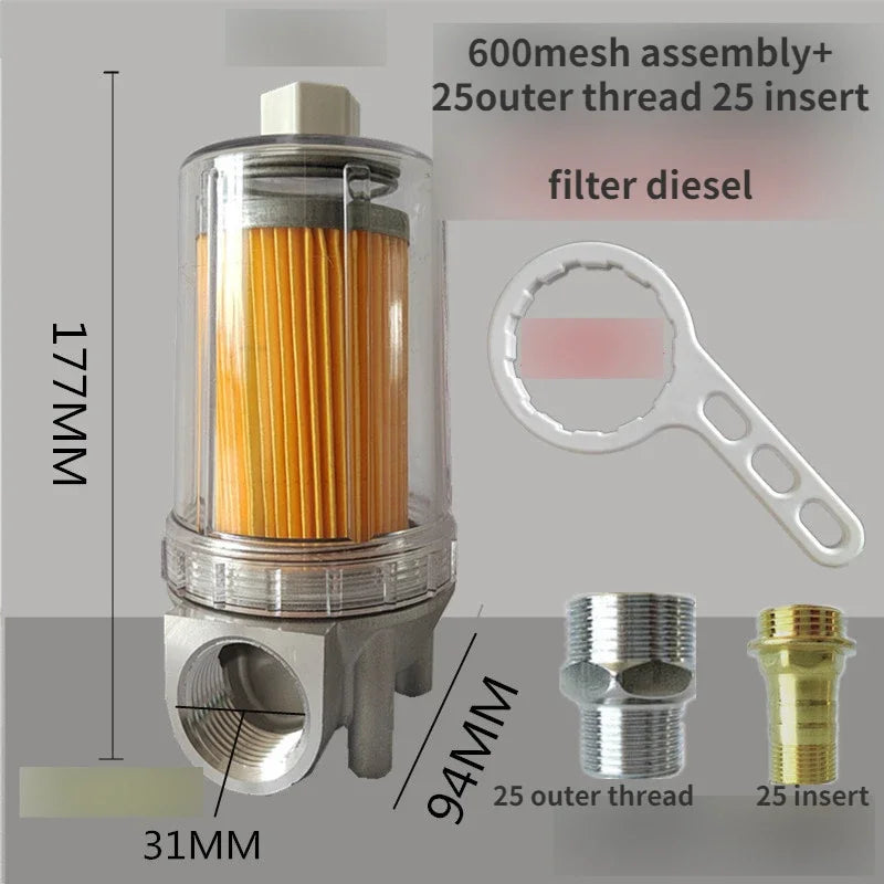 Vehicle fuel pump diesel dispenser transparent impurity filter assembly oil refueling machine filtration accessories