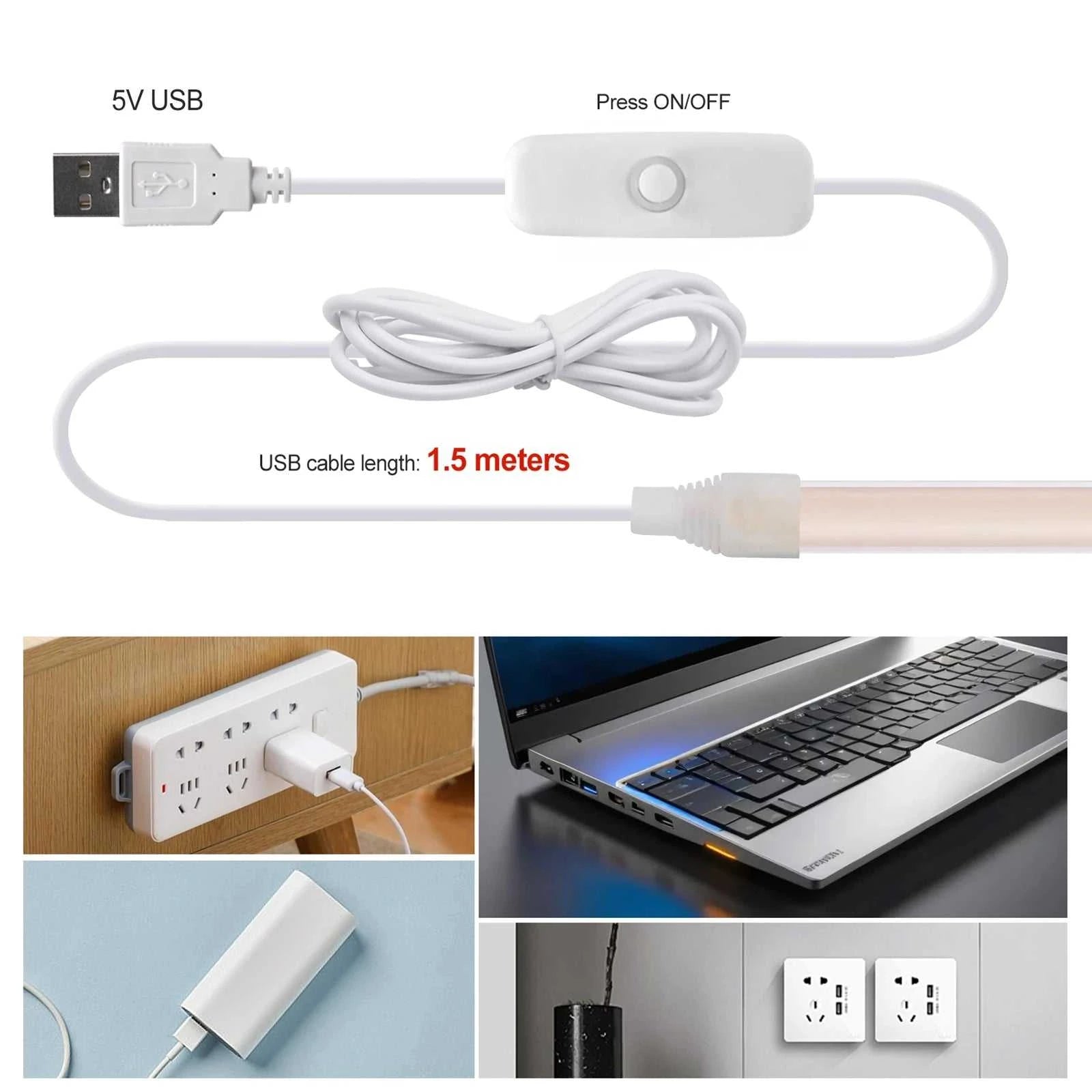 DC5V COB LED Strip With Switch 320Leds/m Flexible Neon Light USB Power Waterproof FOB LED Lights 3000K-6000K Ribbon Tape The jack market .AU The jack market .AU Home $ 57 136:9131281595#natural white;380:200007624